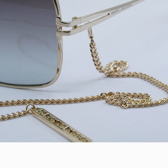 Marc Jacobs MJ 1091/ N/S 006J IB Gold with Gold Chain Sunglasses - Picture 4 of 10